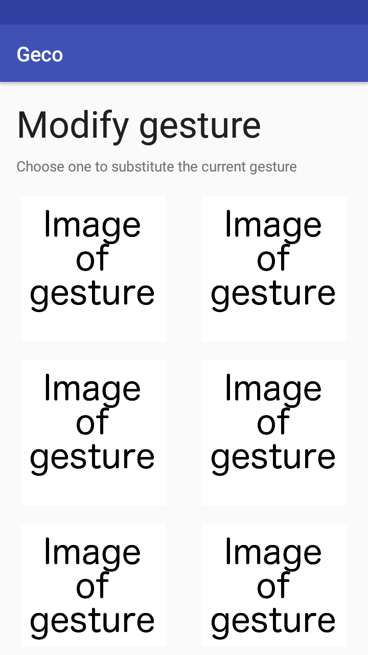 Available gestures